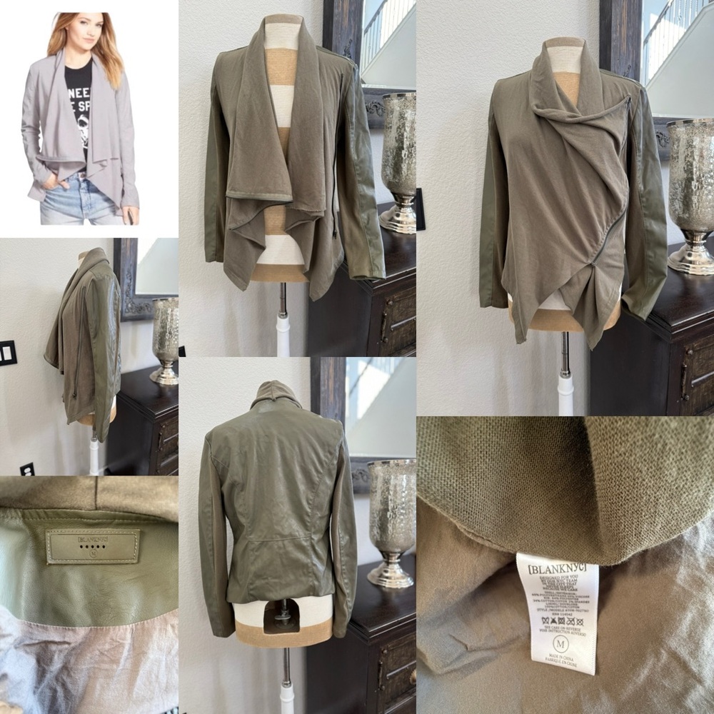 Blank NYC  Draped Asymmetric Zip Moto Jacket M